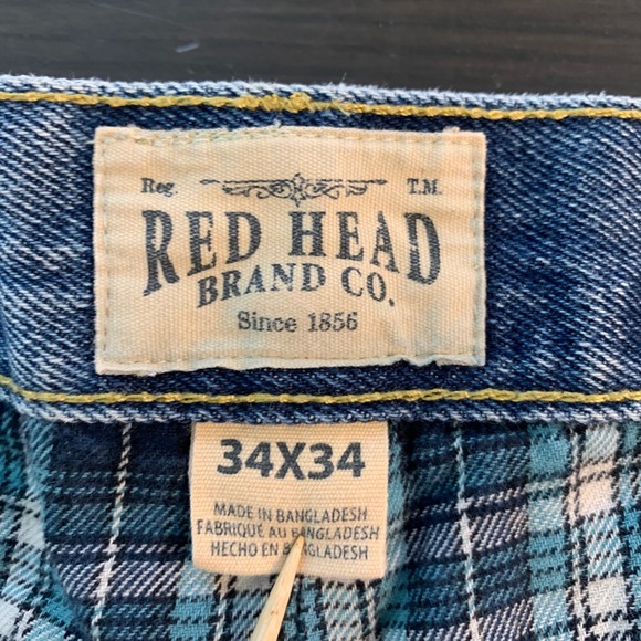 Red Head Mens Flannel Lined Jeans 34x34 (34x31.5) Warm Chores Denim Straight Leg - Picture 4 of 12